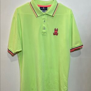 Psycho Bunny Men's Bright Lime Polo Shirt Size XL 7